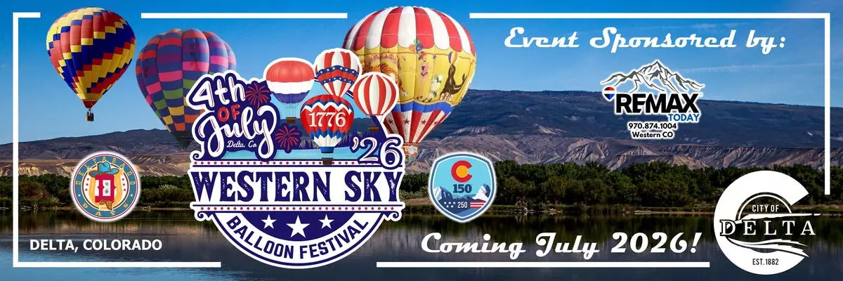 Western Sky Balloon Festival Promo Banner 2026 City of Delta 