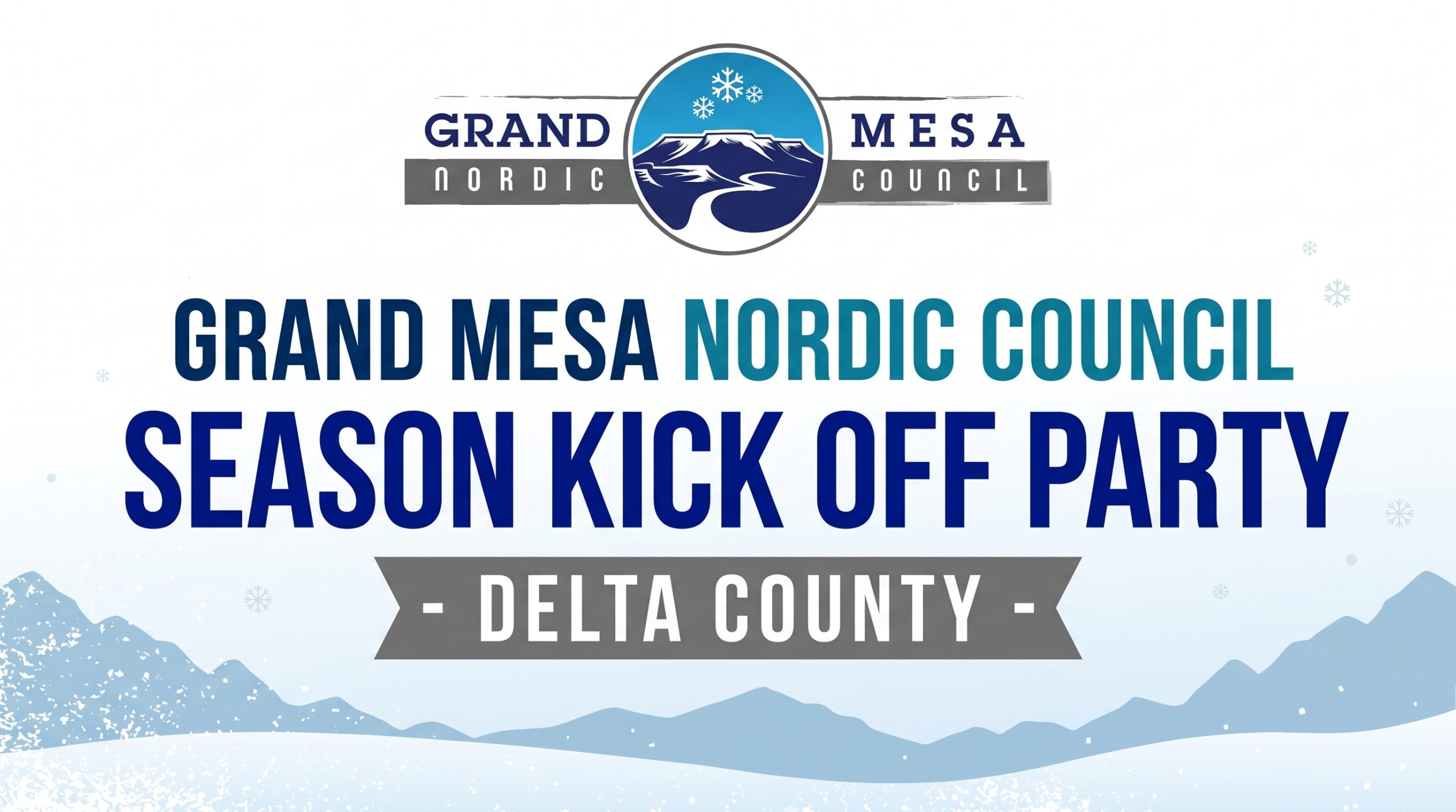 Promotional image for the GMNC Delta County Season Kick Off Party at Yarrow Taproom in Austin, CO on Nov 7 from 3-5 PM.